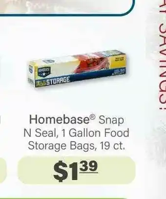 Commissary Homebase® Snap N Seal, 1 Gallon Food Storage Bags, 19 Ct. offer