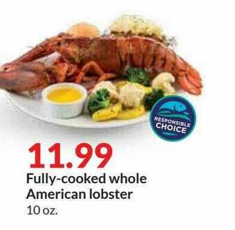 Hy-Vee Fully-cooked Whole American Lobster offer
