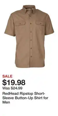 Cabela's RedHead Ripstop Short-Sleeve Button-Up Shirt for Men offer