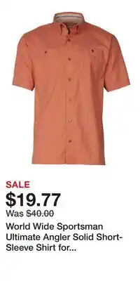 Cabela's World Wide Sportsman Ultimate Angler Solid Short-Sleeve Shirt for Men - Crabapple - S offer