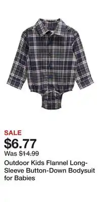Cabela's Outdoor Kids Flannel Long-Sleeve Button-Down Bodysuit for Babies offer