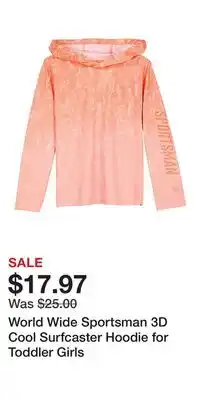 Cabela's World Wide Sportsman 3D Cool Surfcaster Hoodie for Toddler Girls offer
