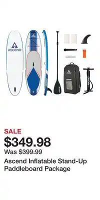 Cabela's Ascend Inflatable Stand-Up Paddleboard Package offer