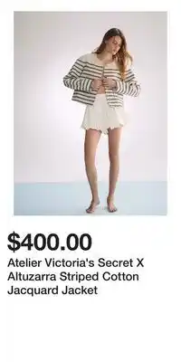 Victoria's Secret Atelier Victoria's Secret X Altuzarra Striped Cotton Jacquard Jacket offer