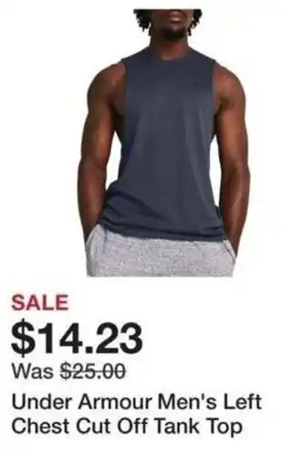 Dick's Sporting Goods Under armour men's left chest cut off tank top offer