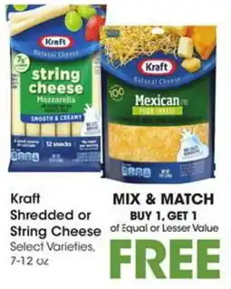 Kroger Kraft Shredded or String Cheese offer