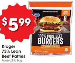 Kroger Kroger 73% Lean Beef Patties offer
