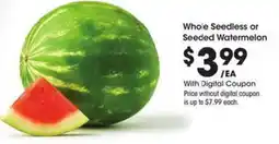 Kroger Whole Seedless or Seeded Watermelon offer