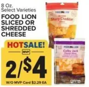 Food Lion Food lion sliced or shredded cheese offer