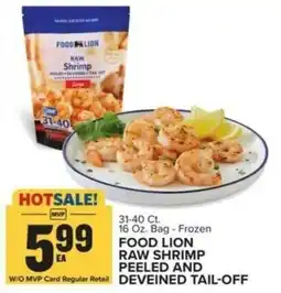 Food Lion Food lion raw shrimp peeled and deveined tail-off offer