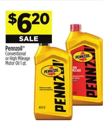 Dollar General Pennzoil Conventional or High Mileage Motor Oil offer
