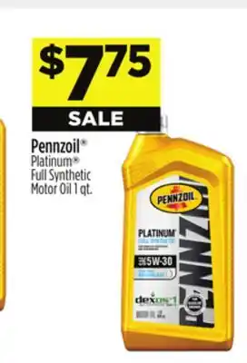 Dollar General Pennzoil Platinum Full Synthetic Motor Oil offer