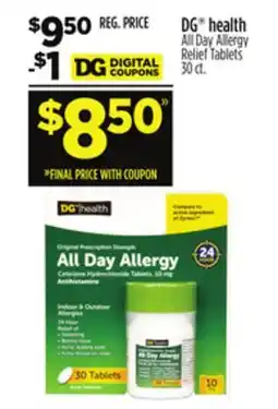 Dollar General DG health All Day Allergy Relief Tablets offer