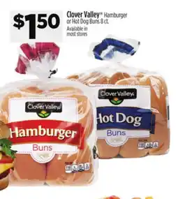 Dollar General Clover Valley Hamburger or Hot Dog Buns offer