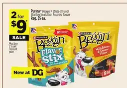 Dollar General Purina Beggin' Strips or Flavor Stix Dog Treats offer