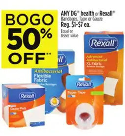 Dollar General ANY DG health or Rexall offer