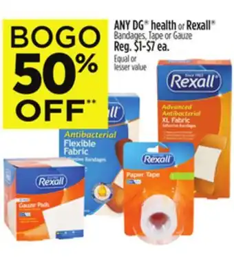 Dollar General ANY DG health or Rexall offer