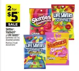 Dollar General Skittles , Starburst or Life Savers Gummies offer