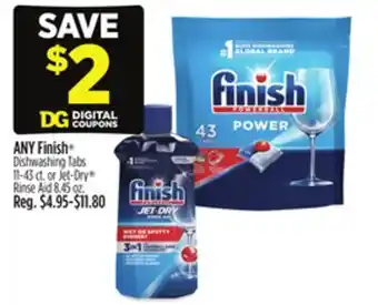 Dollar General ANY Finish Dishwashing Tabs 11-43 ct. or Jet-Dry Rinse Aid 8.45 oz offer