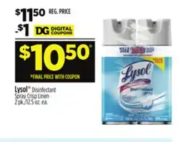 Dollar General Lysol Disinfectant Spray Crisp Linen offer