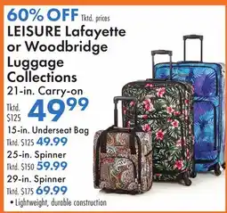 Boscov's LEISURE Lafayette or Woodbridge Luggage Collections offer