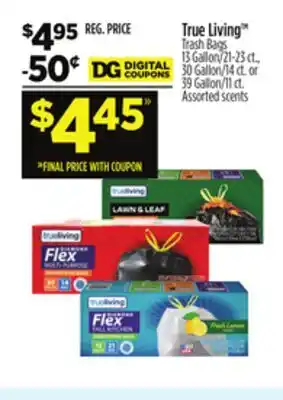 Dollar General True Living Trash Bags offer