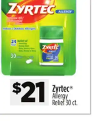 Dollar General Zyrtec Allergy Relief offer