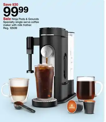 Target Ninja Pods & Grounds Specialty single-serve coffee maker with milk frother offer