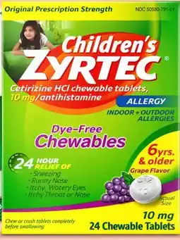 Target Zyrtec children's 24-ct. chewable allergy relief tablets offer