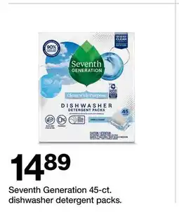 Target Seventh Generation 45-ct. dishwasher detergent packs offer