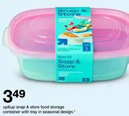 Target up&up snap & store food storage container with tray in seasonal design offer