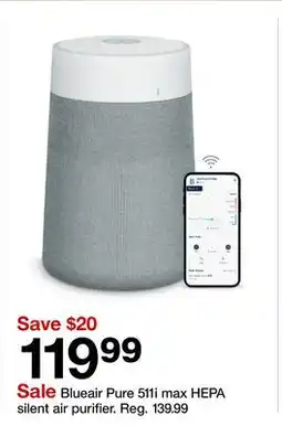 Target Blueair Pure 511i max HEPA silent air purifier offer
