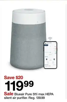 Target Blueair Pure 511i max HEPA silent air purifier offer