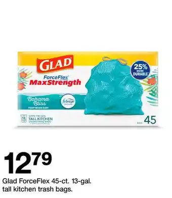 Target Glad ForceFlex 45-ct. 13-gal. tall kitchen trash bags offer