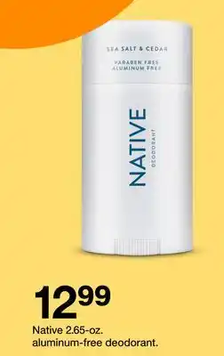 Target Native 2.65-oz. aluminum-free deodorant offer