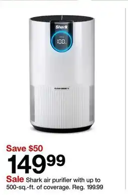 Target Shark air purifier 500 - sq. - ft. of coverage offer