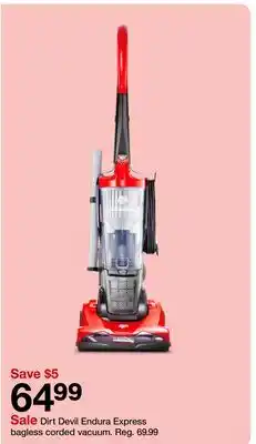 Target Dirt Devil Endura Express bagless corded vacuum offer
