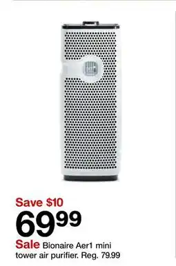 Target Bionaire Aer1 mini tower air purifier offer