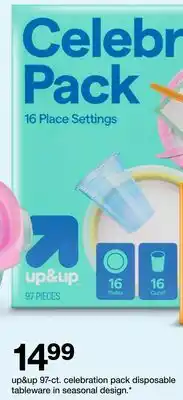 Target up&up 97-ct. celebration pack disposable tableware in seasonal design offer