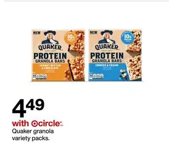Target Quaker granola packs offer