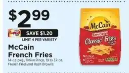 ShopRite McCain French Fries offer