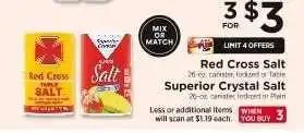 ShopRite Red Cross Salt / Superior Crystal Salt offer