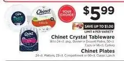ShopRite Chinet Crystal Tableware & Chinet Plates offer
