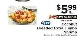 ShopRite Coconut Breaded Extra Jumbo Shrimp offer