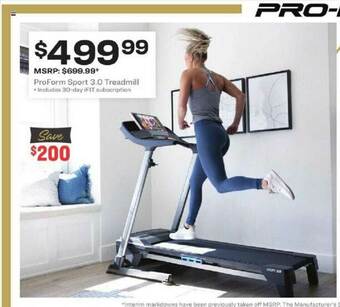 Academy ProForm Sport 3.0 Treadmill offer