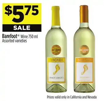 Dollar General Barefoot Wine offer