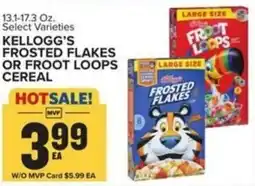 Food Lion Kellogg's frosted flakes or froot loops cereal offer