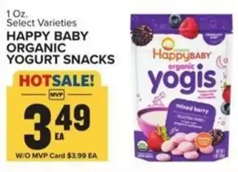 Food Lion Happy baby organic yogurt snacks offer