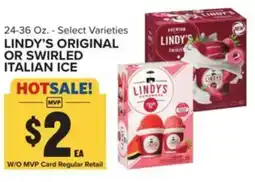 Food Lion Lindy's original or swirled italian ice offer