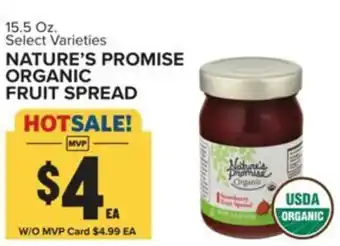 Food Lion Nature's promise organic fruit spread offer